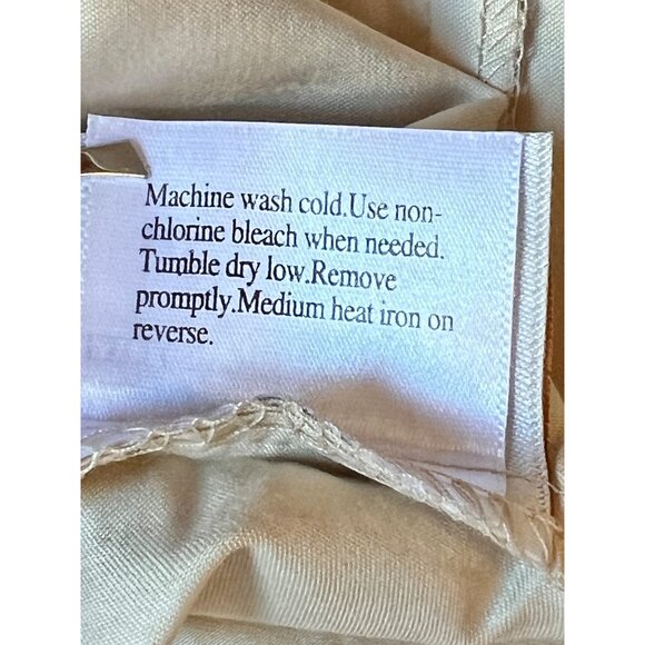 Waterford Dark Beige Pillow Case Embroidered Edge Standard Cotton VGUC - Picture 4 of 6